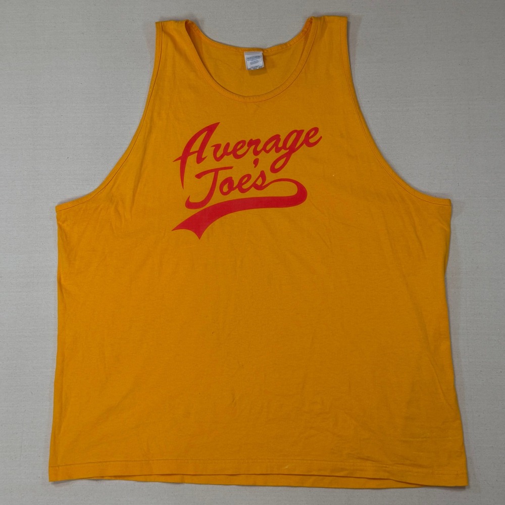 Vintage Average Joes Dodgeball Tank Top Yellow Red Graphic 3XL Shirt Halloween